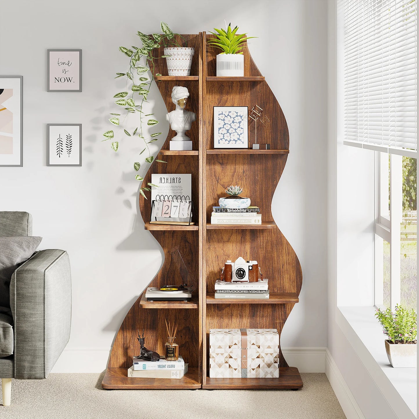 Tribesigns Corner Shelf, Modern 5-Tier Wall