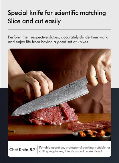 TURWHO Hand Forged Japanese Steel Kitchen Knives