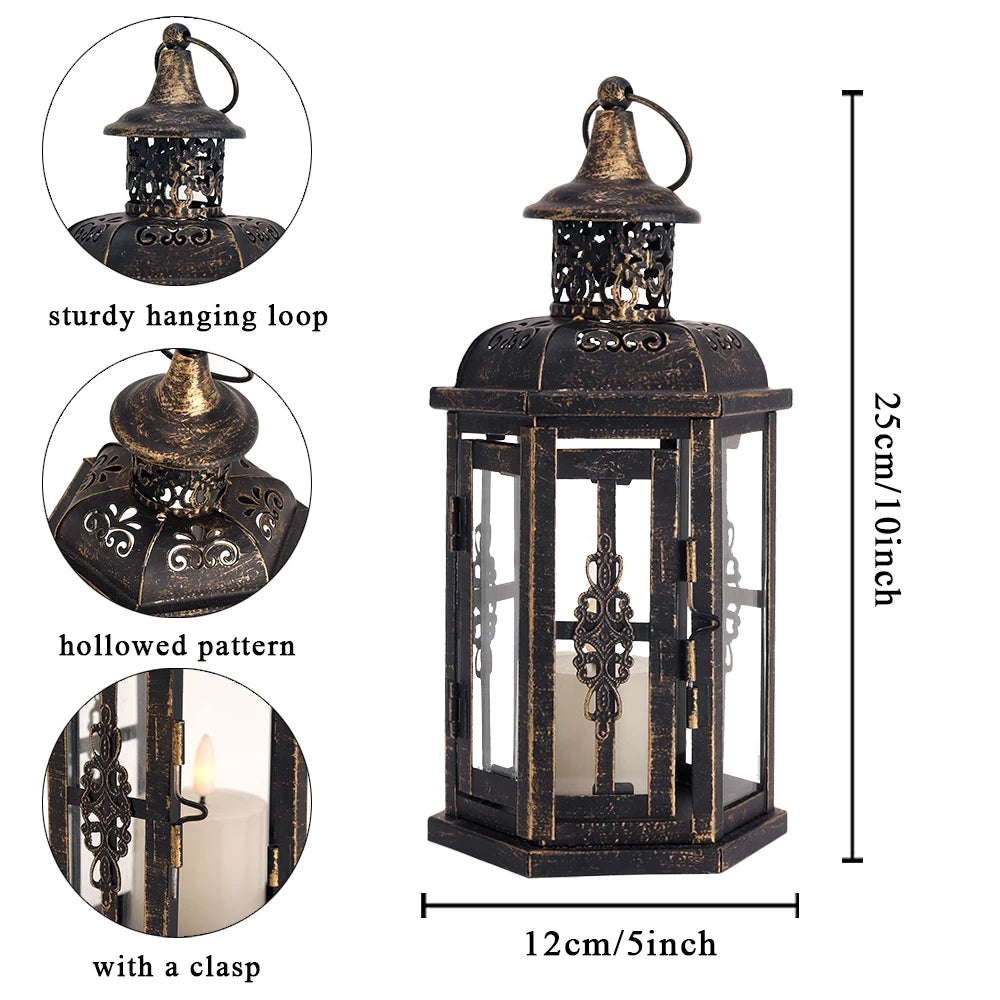 Vintage Nordic Candle Holder Lanterns Candles Aesthetic Hanging Lantern