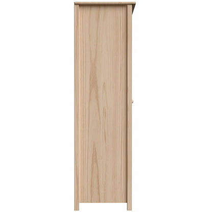 Solid Wood Armoire – 2-Door Wardrobe Cabinet with Adjustable Shelves, Tall Bedroom Storage Closet, Unfinished