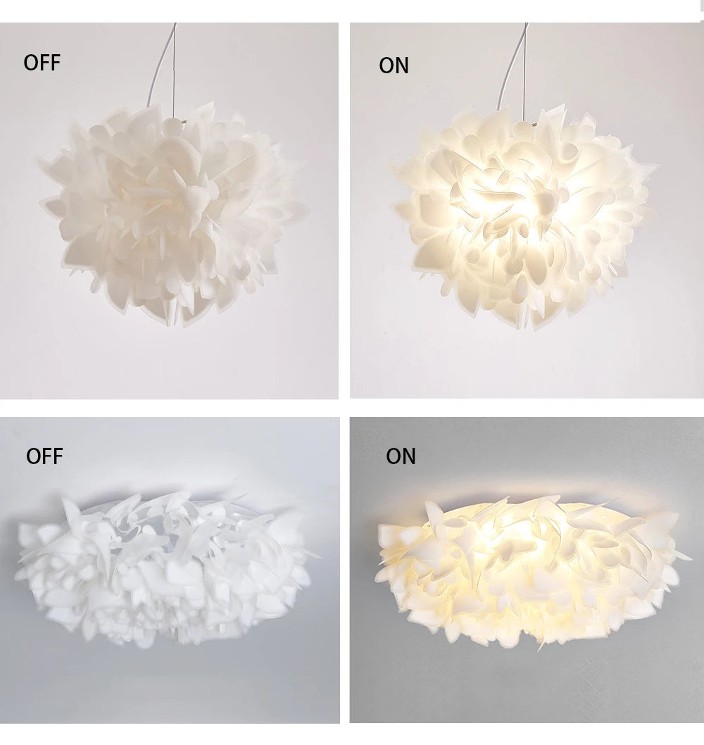 Exquisite Leaves Dimmable LED Ceiling Lights White Remote Control