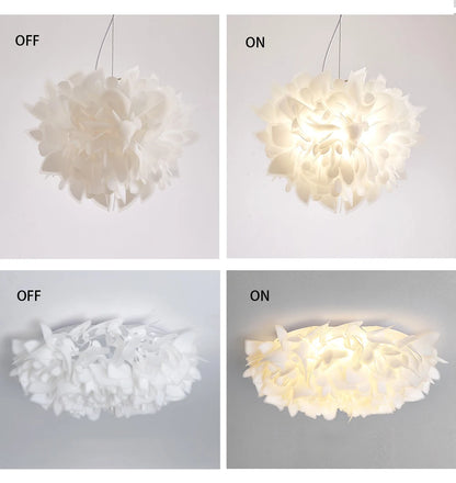 Exquisite Leaves Dimmable LED Ceiling Lights White Remote Control