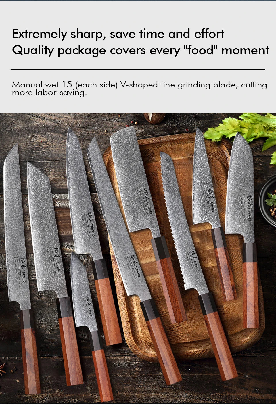 TURWHO Hand Forged Japanese Steel Kitchen Knives