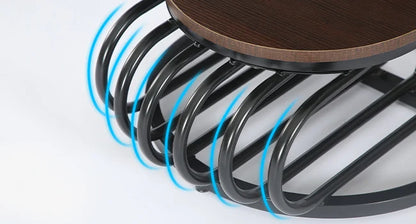 Round End Side Table: Side  Small Bedside Table Accent Table with Arc-Shaped Frame