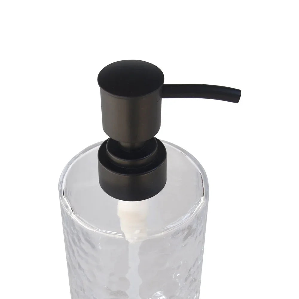 Hammered Glass Soap Pump Bottle Elegant  Design