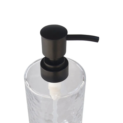 Hammered Glass Soap Pump Bottle Elegant  Design