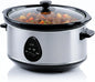 Electric Slow Cooker with 3 Cooking Settings, Non-Stick and Dishwasher Safe Stoneware, StainlSteel