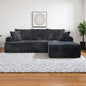 95" L-Shaped Sofa Chaise, Rabbit Fleece Upholstery, Ultra Soft & Comfortable, Ready to Use Out of the Box