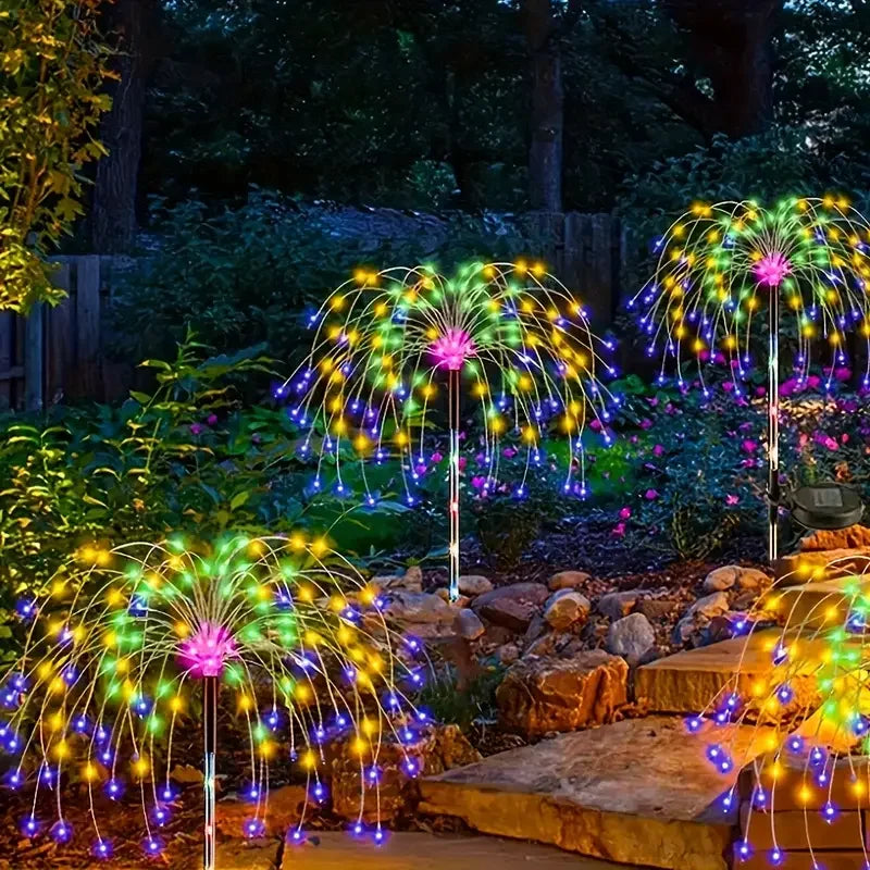 3/1pcs LED Solar Firework Lights Garden Decoration Fairy Lights
