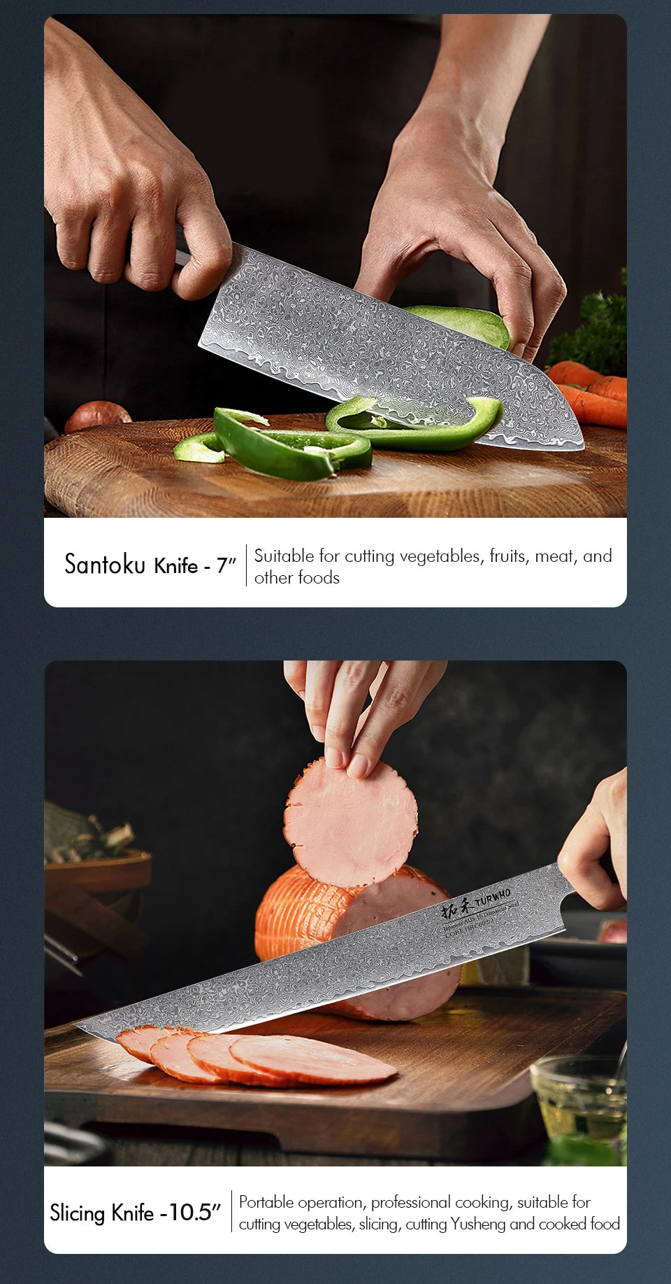 TURWHO Hand Forged Japanese Steel Kitchen Knives