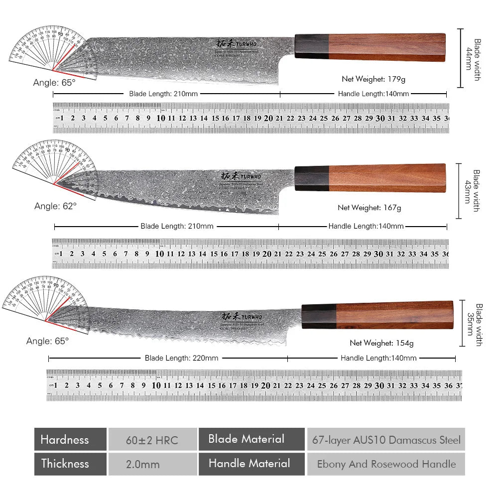 TURWHO Hand Forged Japanese Steel Kitchen Knives