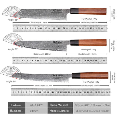 TURWHO Hand Forged Japanese Steel Kitchen Knives