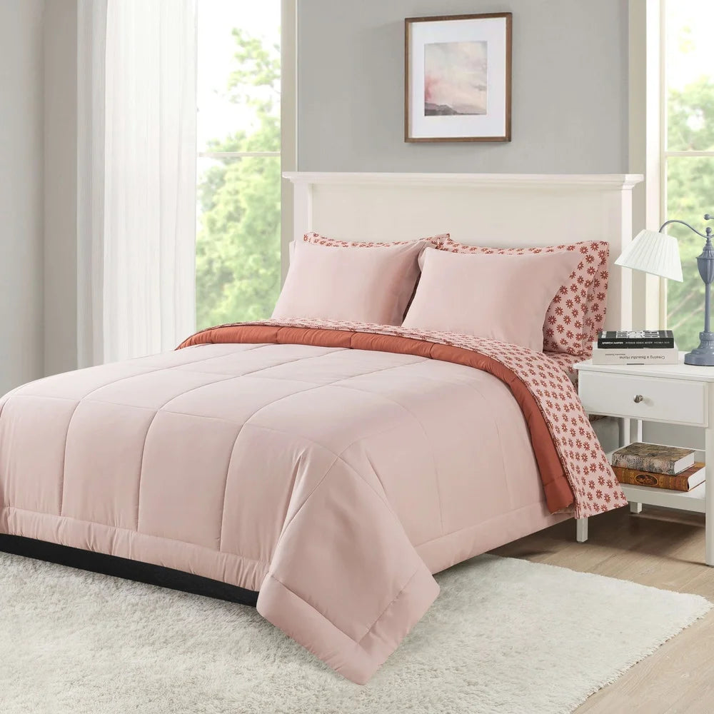 7-Piece Reversible Comforter Set with Sheets