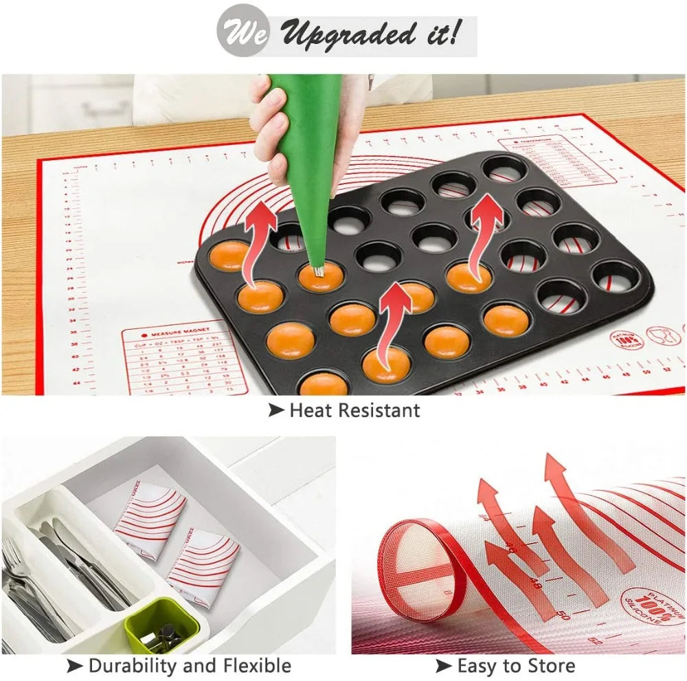 UNTIOR 1PCS Silicone Baking Mat Kneading Pad Dough Mat