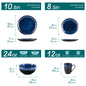 vancasso 16/32/48-Piece Starry Blue Dinner Set with Dinner Plate,Dessert Plate,Bowl,Mug