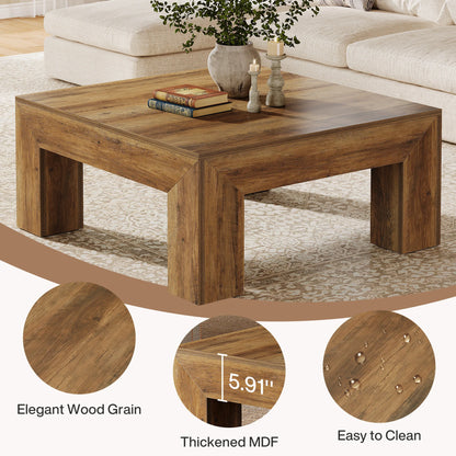 Tribesigns 39.4-Inch Square Coffee Table for Living Room, Farmhouse
