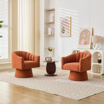 360° Swivel Velvet Upholstered Barrel Chair Set 2 Living Room Reading Round Armchair, 15 different colors
