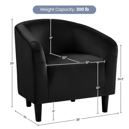Barrel Chair, Modern Accent Chair Comfy Velvet Chair  for Living Room Bedroom Office,