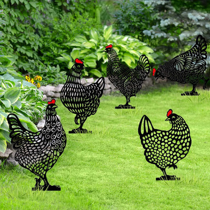 Acrylic Animal Garden Stakes Decorations Hen  For Outdoor Yard Lawn