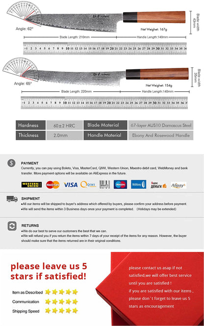 TURWHO Hand Forged Japanese Steel Kitchen Knives