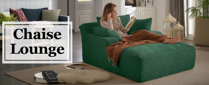 Oversized Chaise Lounge Chair with 3 Comfy Pillows for Living Room Bedroom