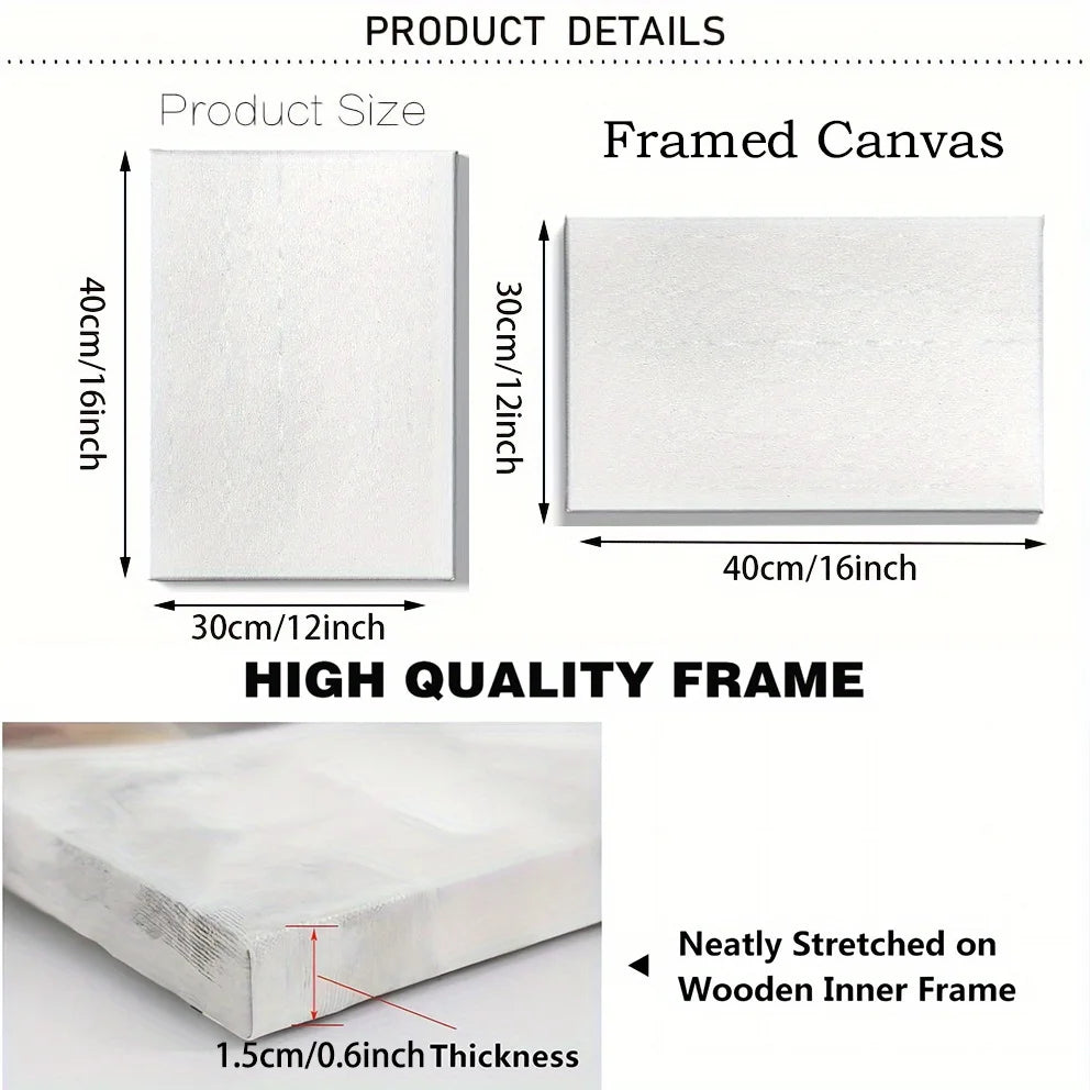 2D Flat 3pcs Framed Canvas Wall Art Lotus Figure