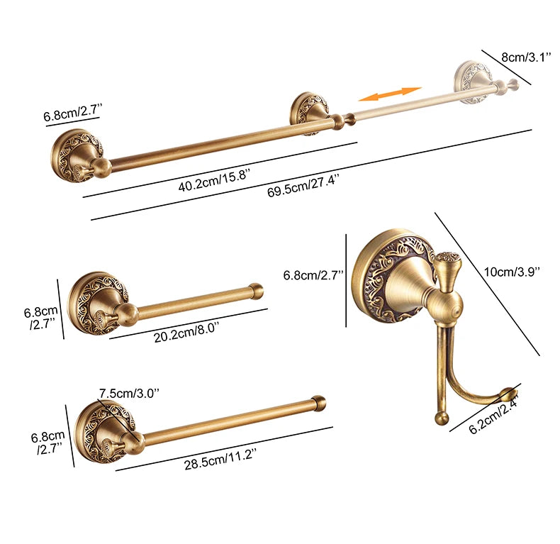 Antique Bronze Bathroom Hardware Set