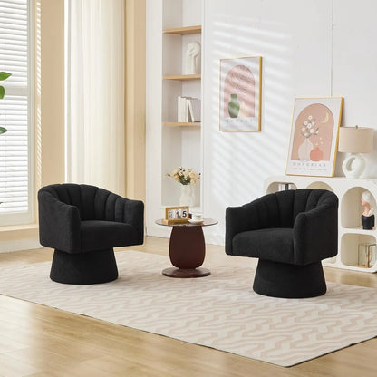 360° Swivel Velvet Upholstered Barrel Chair Set 2 Living Room Reading Round Armchair, 15 different colors