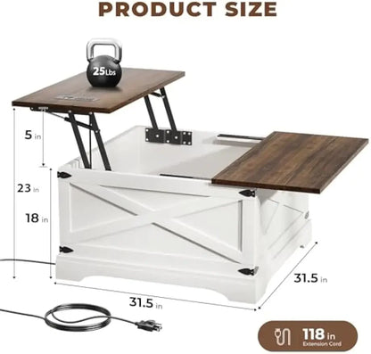 2025-Lift Top Coffee Table with Storage