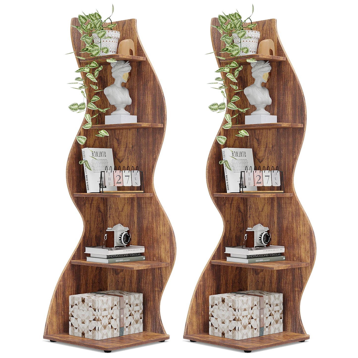 Tribesigns Corner Shelf, Modern 5-Tier Wall
