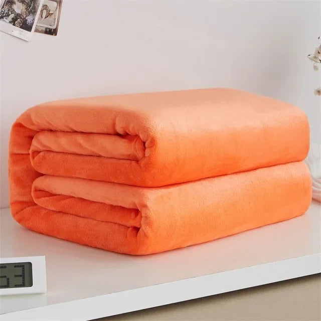 Coral Fleece Flannel Blankets Solid