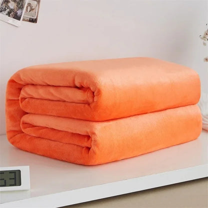 Coral Fleece Flannel Blankets Solid