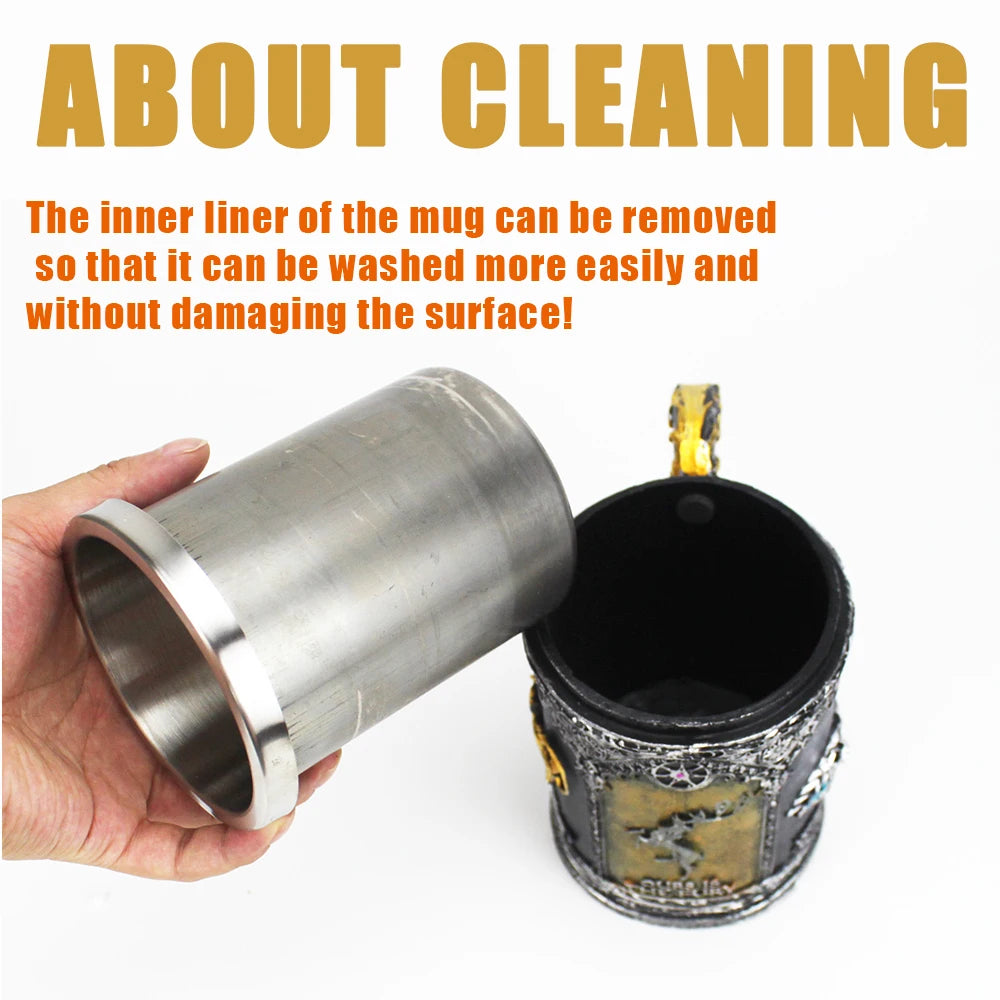 GOT Mugs Stainless Steel and Resin Beer Mug