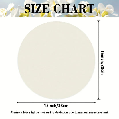 VIKAMA 4PC European Rose Meal Mat Light Blue Bottom Pink Round Table Decoration and Accessories
