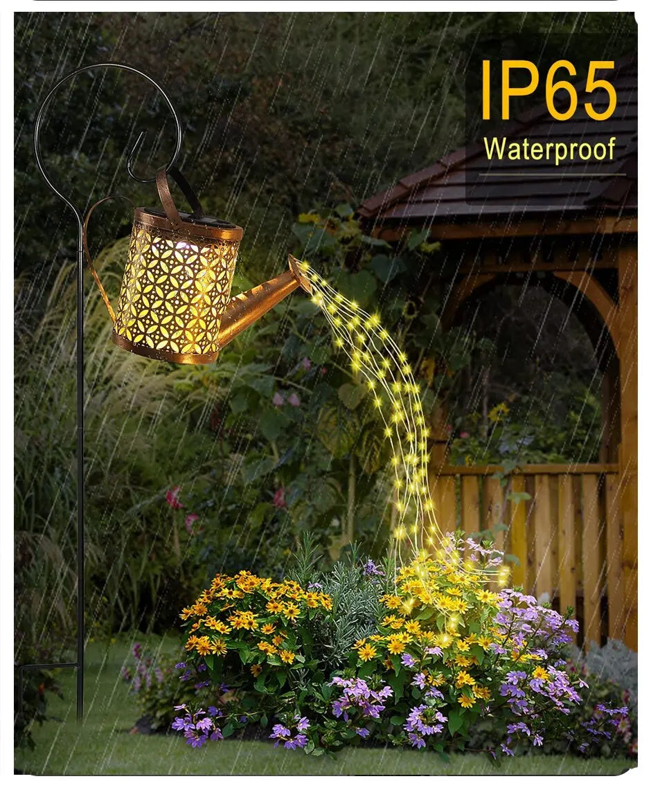 1pc Solar Watering Can with Lights Outdoor Solar Garden Lights