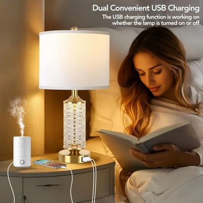 Set Of 2 Table Lamps With USB Ports