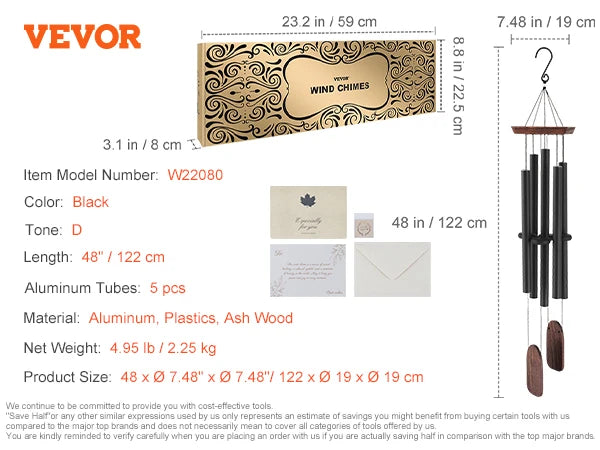 SucceBuy Wind Chimes for Outside Deep Unique Memorial Wind Chimes for Outdoor Decor  Patio Porch Garden