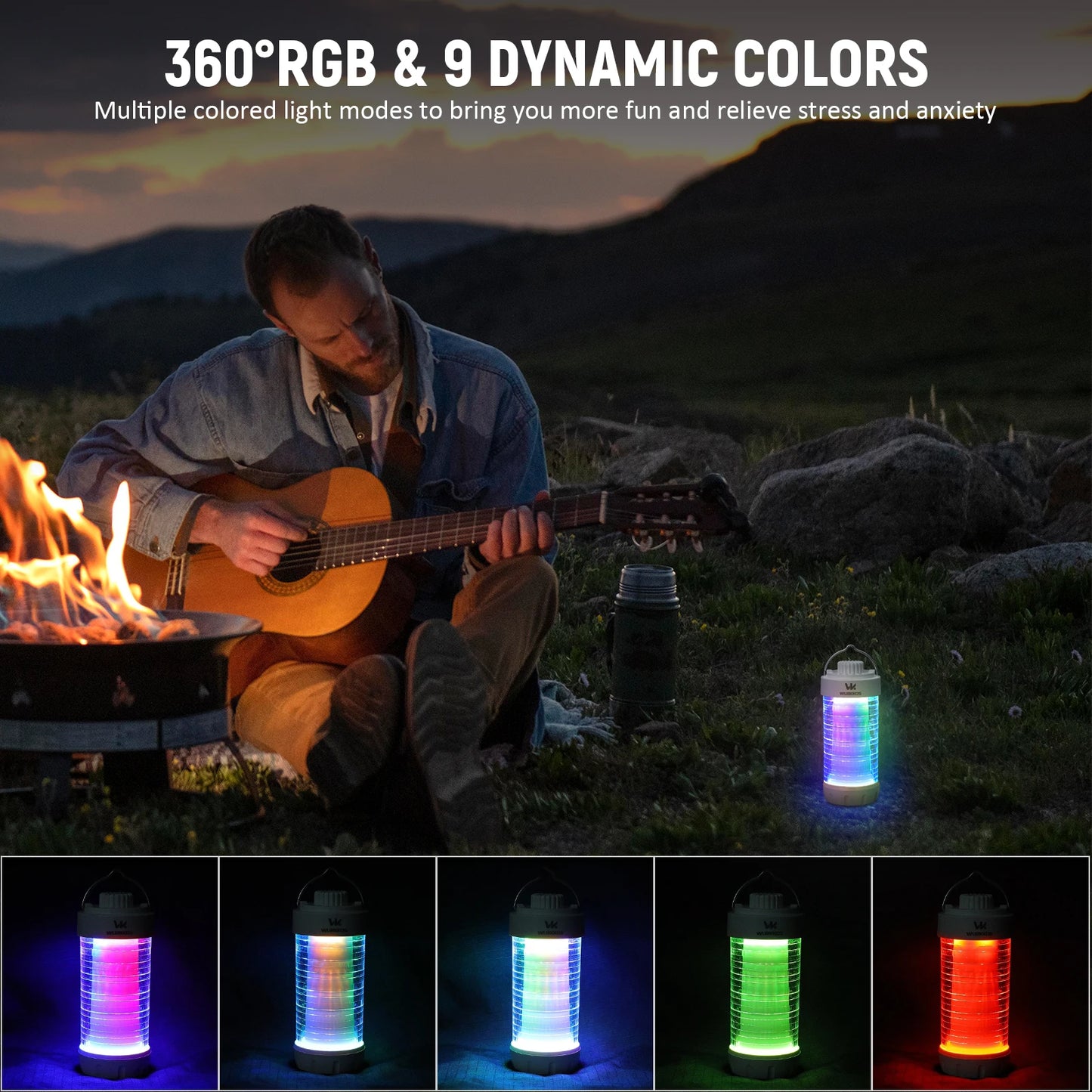 Wurkkos CL01 Camping Lantern 550LM Rechargeable LED Flashlight Waterproof EDC Work Light RGB Torch Power Bank Mini Magnetic Lamp