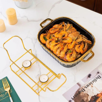 3 Piece Set Ceramic Chafing Dishes Buffet Set