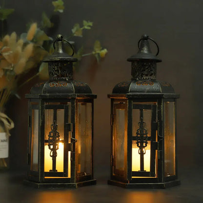 Vintage Nordic Candle Holder Lanterns Candles Aesthetic Hanging Lantern