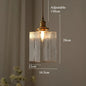 Japanese Retro Glass Pendant Light Yellow Copper Bedroom Chandelier Lightingt