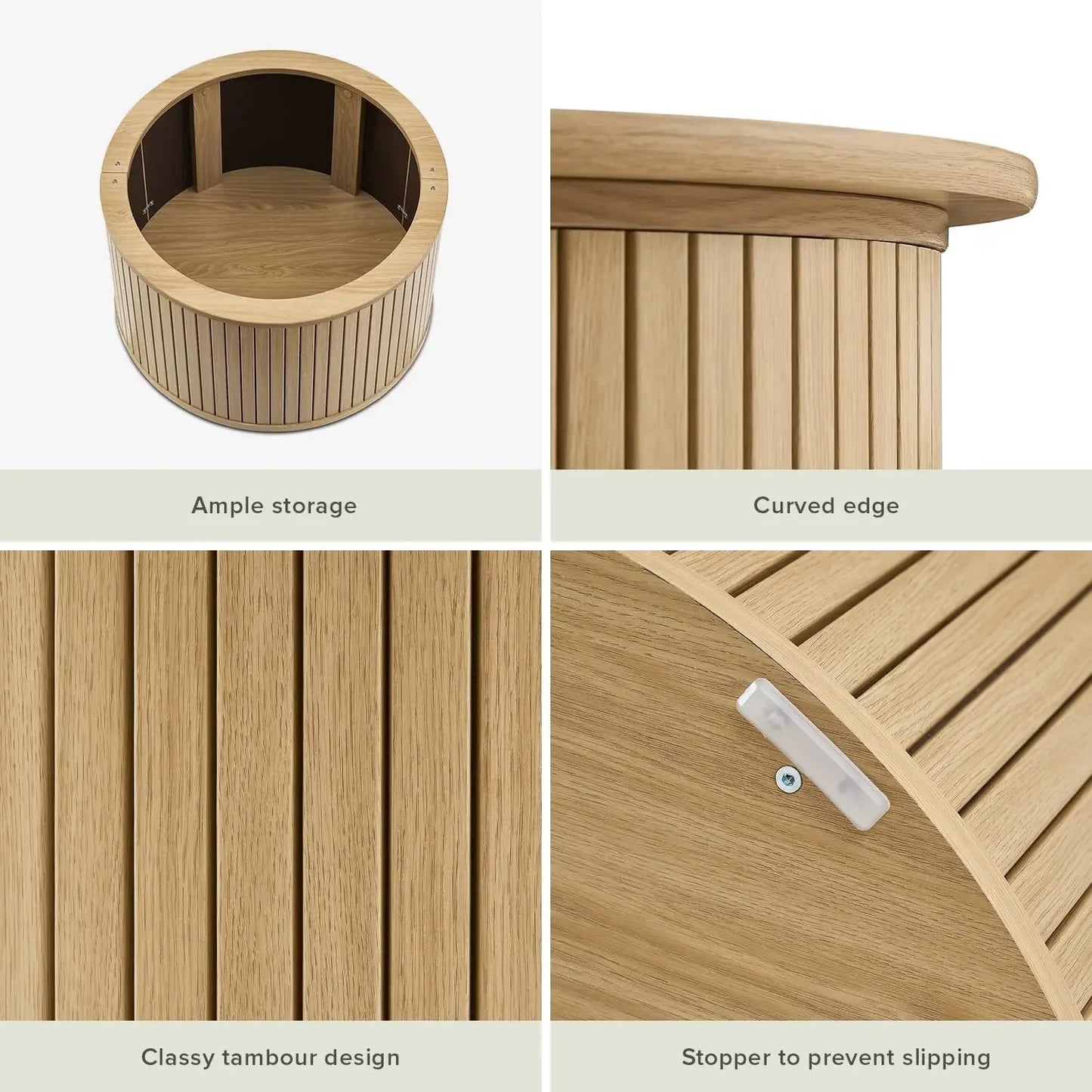 Round Circle Coffee Table with Storage