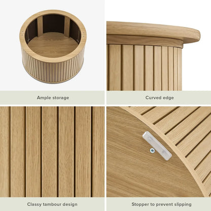 Round Circle Coffee Table with Storage