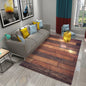 Rectangular Staggered 3d Planks Carpet Geometric Wood Grain Non-Slip Floor Rug