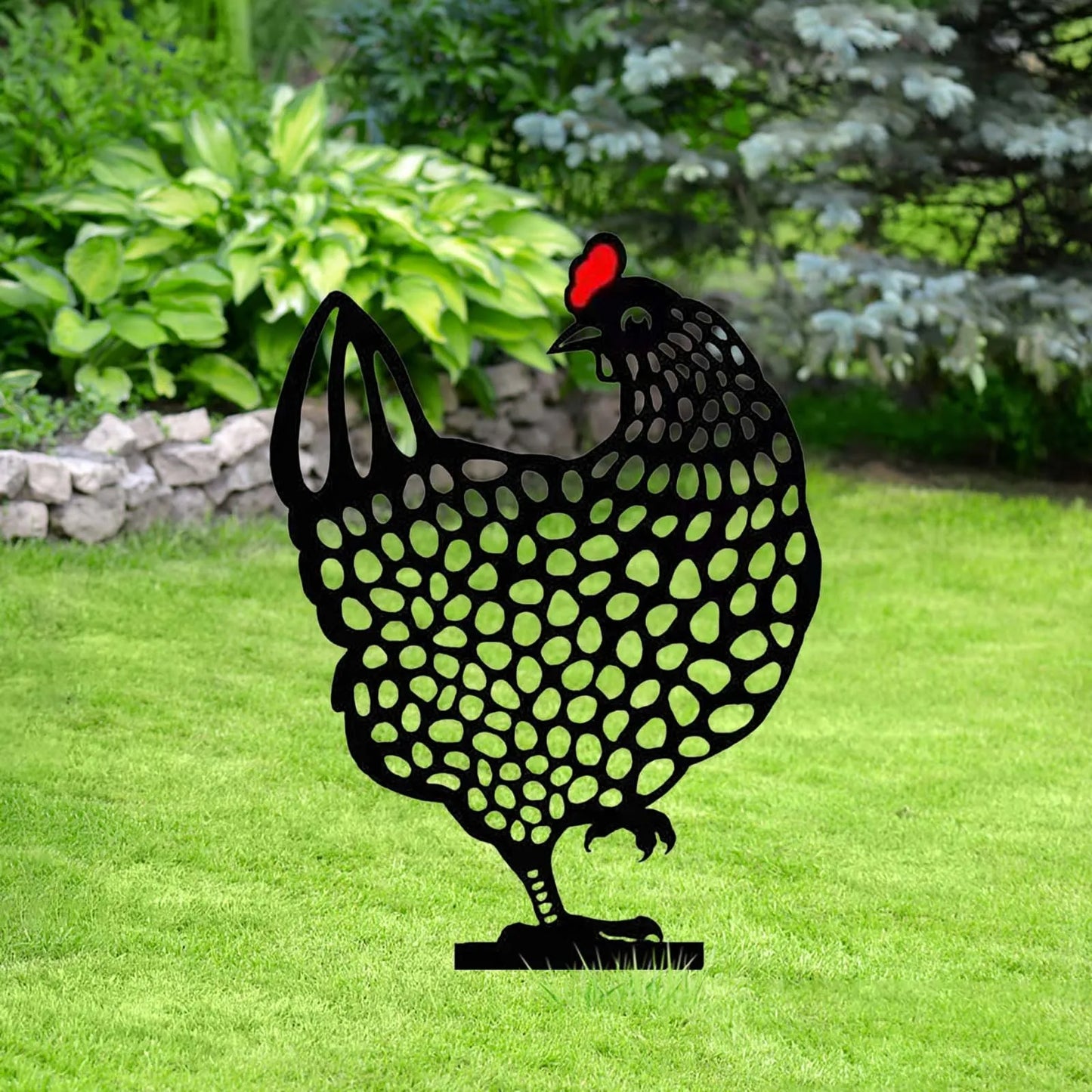 Acrylic Animal Garden Stakes Decorations Hen  For Outdoor Yard Lawn