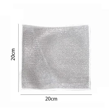 10pcs Magic Dishcloth Silver  Kitchen Cloth  Built-in Sponge Steel Wire Ball Rag