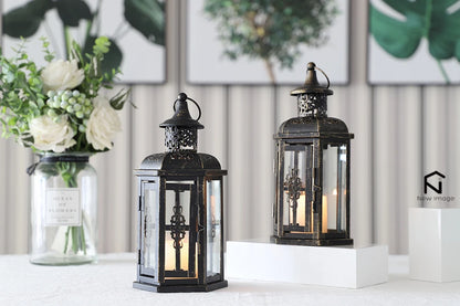 Vintage Nordic Candle Holder Lanterns Candles Aesthetic Hanging Lantern