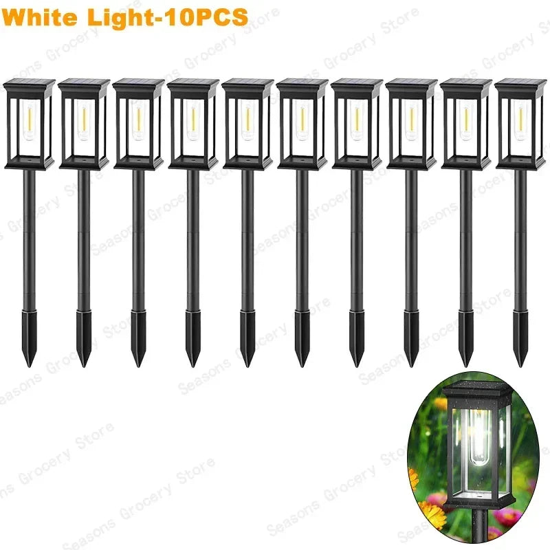 Waterproof LED Solar Lights for Garden Yard Driveway -  Outdoor Landscape Lighting Auto On/Off