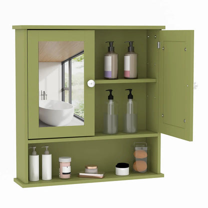 Wall Mounted Medicine Cabinet With Mirror, Adjustable Shelves, Over Toilet Storage, Rustic Cabinet