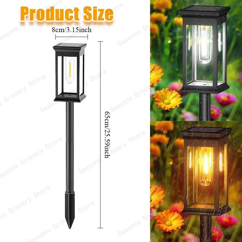 Waterproof LED Solar Lights for Garden Yard Driveway -  Outdoor Landscape Lighting Auto On/Off